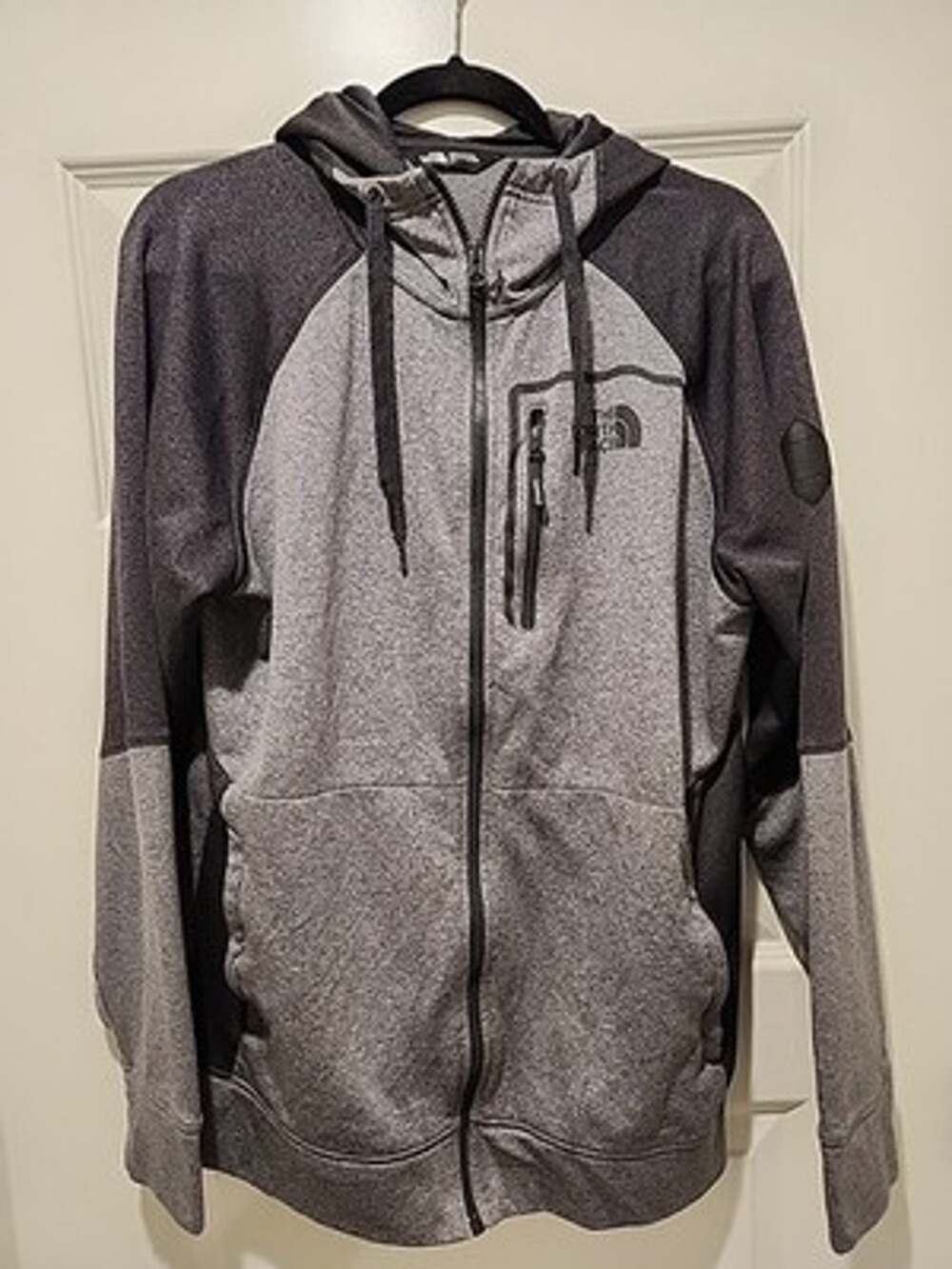 Men's Large Fitted The North Face Mack Ease 2.0 Full Zip Hoodie Gray Charcoal